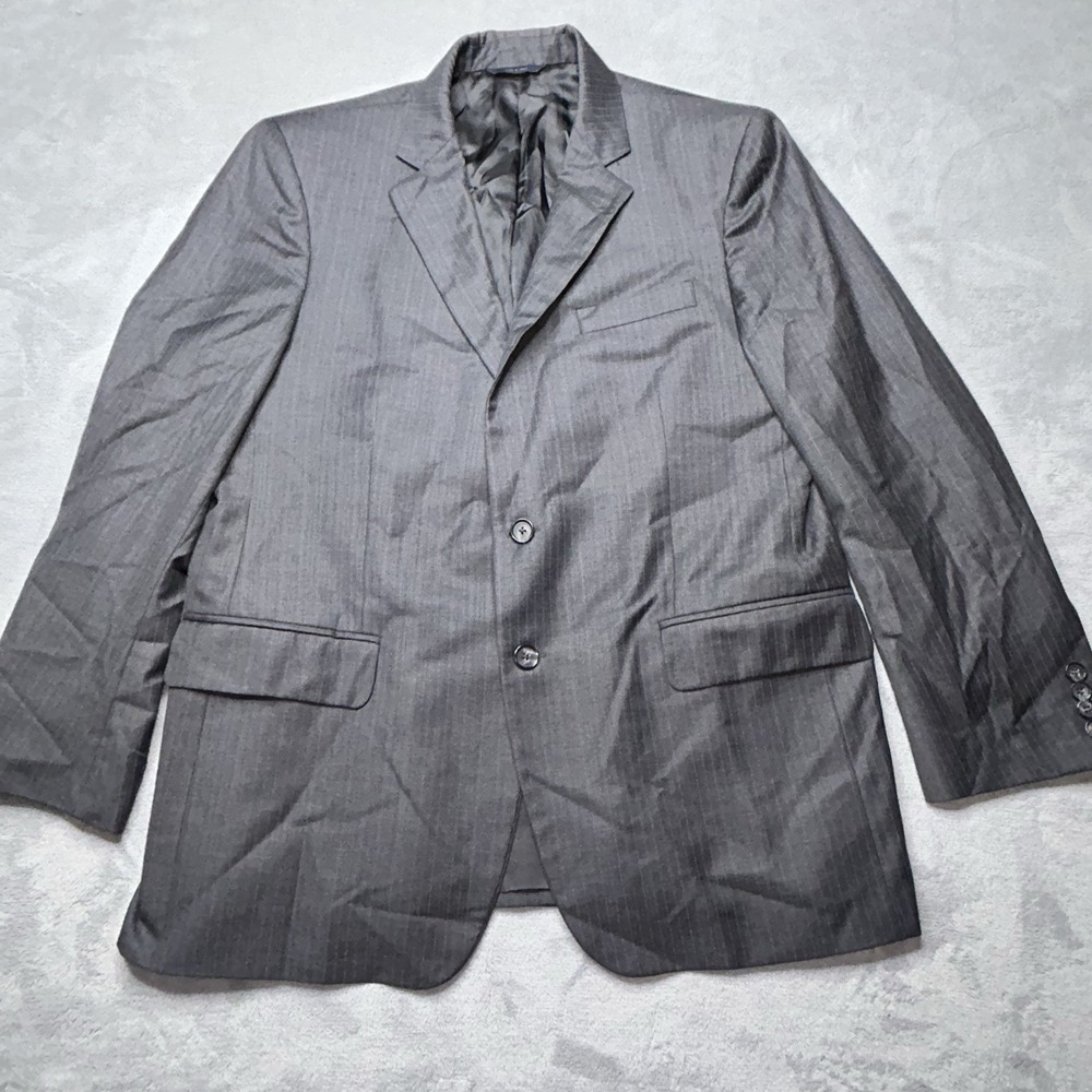 Brooks Brothers 1818 Madison Blazer 42S Charcoal Pinstripe E Thomas Italy Wool